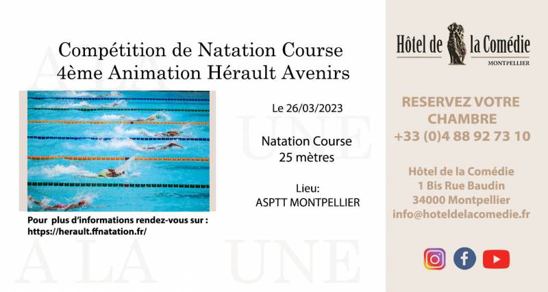 Compétition de Natation Course à Montpellier le 26 mars 2023